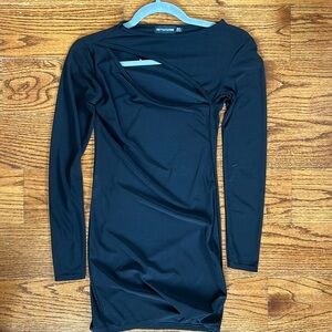 Pretty Little Thing Black Long Sleeve Cut Out Mini Dress